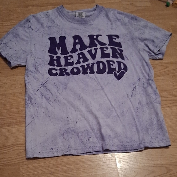 Comfort Colors Tops - Comfort Colors Make Heaven Crowded Purple Tee Shirt